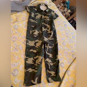 Red Sky Cotton Canvas Camo Jumpsuit